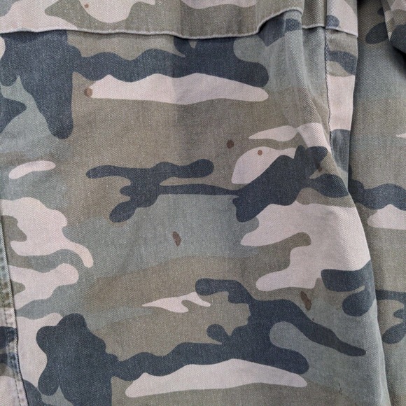 BKE Women's Jacket Multi Medium Camo Button Front Long Sleeve Pockets Cotton - Picture 9 of 14